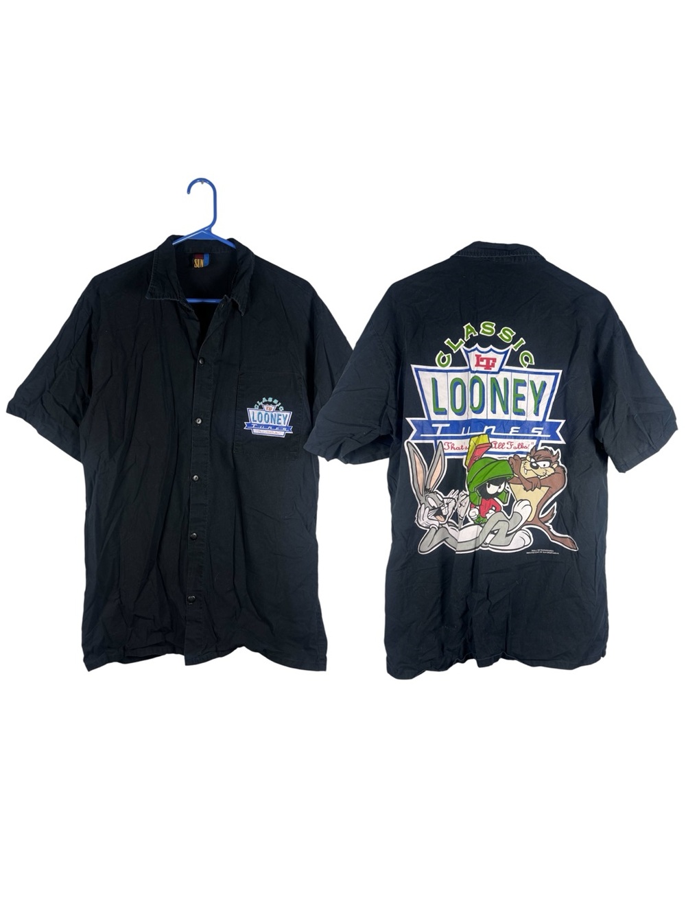 Vintage 1994 Sun Sportswear Looney Tunes Button Down Large